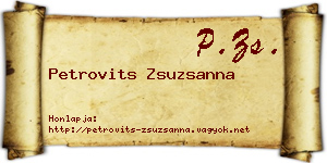 Petrovits Zsuzsanna névjegykártya