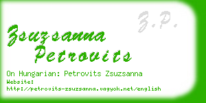 zsuzsanna petrovits business card